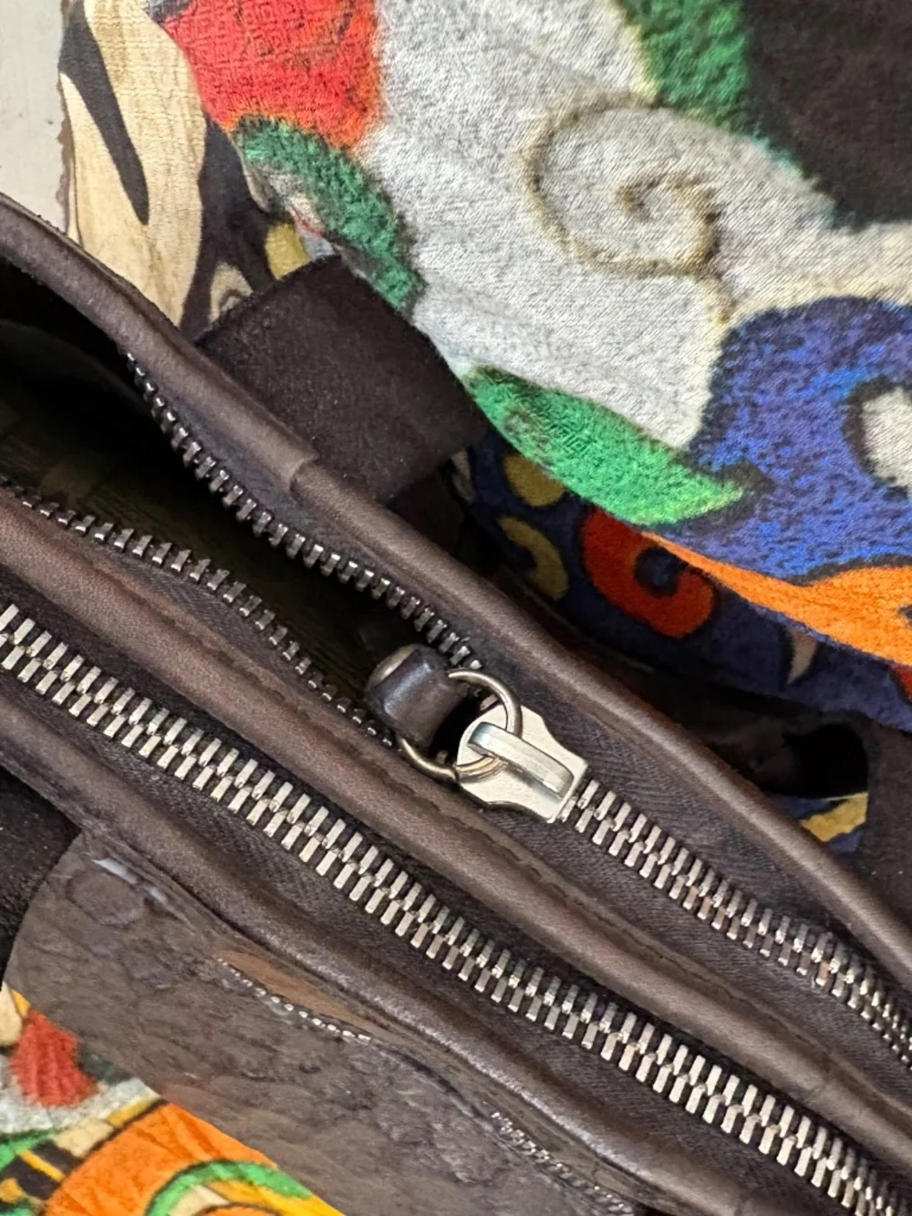 Campomaggi Noce Embossed Leather Laptop Bag in Grigio